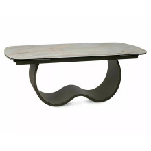 Stół rozkładany nowoczesny Casablanca Ceramic 198-274x98cm beż / ciemna miedź Signal