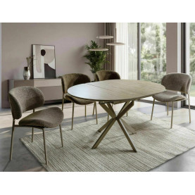 Stół ceramiczny rozkładany Gaston Ceramic 100-135x100cm trawertyn / kaszmir Signal 2