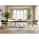 Stół ceramiczny rozkładany Infinity Ceramic 160-240x95cm trawertyn / kaszmir Signal