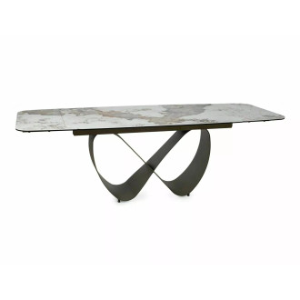 Stół ceramiczny rozkładany Infinity Ceramic 160-240x95cm ceramika Pandoro / ciemna miedź Signal