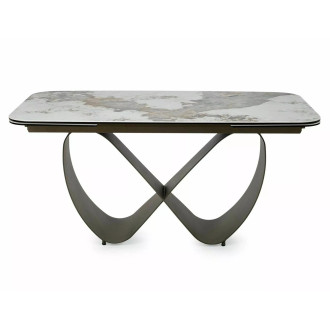 Stół ceramiczny rozkładany Infinity Ceramic 160-240x95cm ceramika Pandoro / ciemna miedź Signal