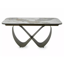 Stół ceramiczny rozkładany Infinity Ceramic 160-240x95cm ceramika Pandoro / ciemna miedź Signal