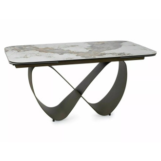 Stół ceramiczny rozkładany Infinity Ceramic 160-240x95cm ceramika Pandoro / ciemna miedź Signal