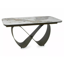 Stół ceramiczny rozkładany Infinity Ceramic 160-240x95cm ceramika Pandoro / ciemna miedź Signal