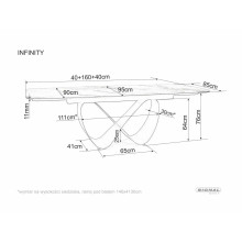 Stół ceramiczny rozkładany Infinity Ceramic 160-240x95cm ceramika Pandoro / ciemna miedź Signal
