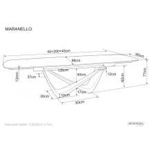 Stół ceramiczny nowoczesny Maranello Ceramic 200-290x98cm pandoro / ciemna miedź Signal