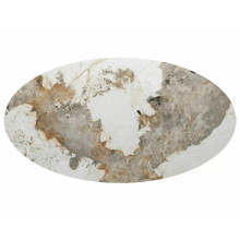 Stół owalny na jednej nodze rozkładany Marocco Ceramic 160-200x90cm ceramika / orzech Signal
