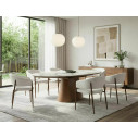 Stół owalny na jednej nodze rozkładany Marocco Ceramic 160-200x90cm ceramika / orzech Signal