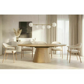 Stół owalny na jednej nodze rozkładany Marocco Ceramic 160-200x90cm dąb Signal