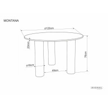Stół okrągły fornirowany na 3 nogach Montana 120cm dąb Signal