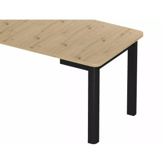 Stół prostokątny rozkładany Oskar 120-200x80cm dąb artisan / czarny Signal