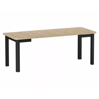 Stół prostokątny rozkładany Oskar 120-200x80cm dąb artisan / czarny Signal