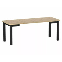 Stół prostokątny rozkładany Oskar 120-200x80cm dąb artisan / czarny Signal