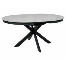 Stół okrągły rozkładany z ceramicznym blatem Porto Ceramic 120cm Taj Mahal / czarny mat Signal