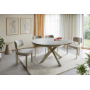 Stół okrągły rozkładany z ceramicznym blatem Porto Ceramic 120cm trawertyn / kaszmir Signal