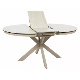 Stół okrągły rozkładany z ceramicznym blatem Porto Ceramic 120cm trawertyn / kaszmir Signal 2