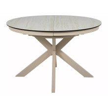 Stół okrągły rozkładany z ceramicznym blatem Porto Ceramic 120cm trawertyn / kaszmir Signal