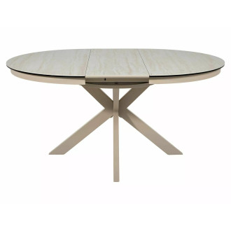 Stół okrągły rozkładany z ceramicznym blatem Porto Ceramic 120cm trawertyn / kaszmir Signal