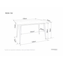 Stół ceramiczny prostokątny Rion 130cm trawertyn / kaszmir Signal