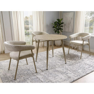 Stół ceramiczny okrągły Rion 90cm trawertyn / kaszmir Signal