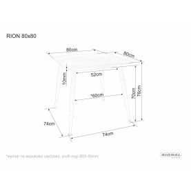 Stół ceramiczny kwadratowy Rion 80cm trawertyn / kaszmir Signal 2