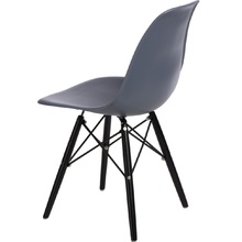 Skandynawskie Krzesło z tworzywa P016W PP ciemny szary/czarny D2.Design do kuchni, salonu i restauracji.
