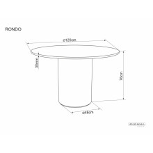 Stół okrągły na jednej nodze Rondo 120cm orzech Signal