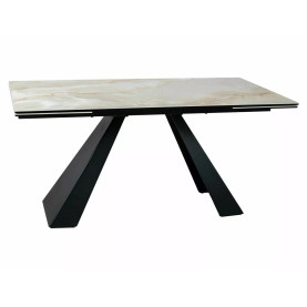 Stół nowoczesny z ceramicznym rozkładanym blatem Salvadore Ceramic 160-240x90cm onice oro / czarny mat Signal 2