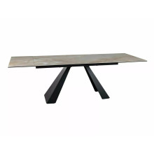 Stół nowoczesny z ceramicznym rozkładanym blatem Salvadore Ceramic 160-240x90cm onice oro / czarny mat Signal