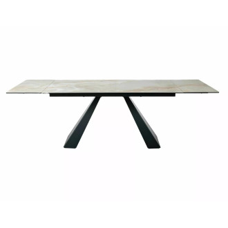 Stół nowoczesny z ceramicznym rozkładanym blatem Salvadore Ceramic 160-240x90cm onice oro / czarny mat Signal