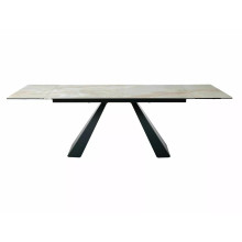 Stół nowoczesny z ceramicznym rozkładanym blatem Salvadore Ceramic 160-240x90cm onice oro / czarny mat Signal