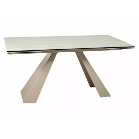 Stół nowoczesny z ceramicznym rozkładanym blatem Salvadore Ceramic 160-240x90cm trawertyn / kaszmir Signal 2