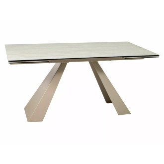 Stół nowoczesny z ceramicznym rozkładanym blatem Salvadore Ceramic 160-240x90cm trawertyn / kaszmir Signal