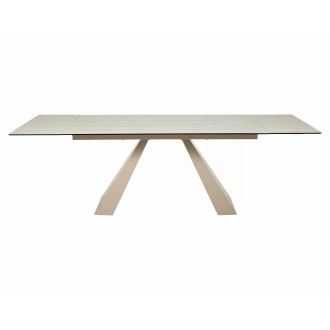 Stół nowoczesny z ceramicznym rozkładanym blatem Salvadore Ceramic 160-240x90cm trawertyn / kaszmir Signal