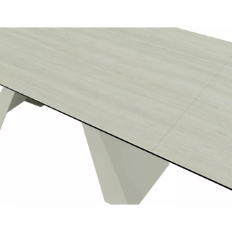 Stół nowoczesny z ceramicznym rozkładanym blatem Salvadore Ceramic 160-240x90cm trawertyn / kaszmir Signal