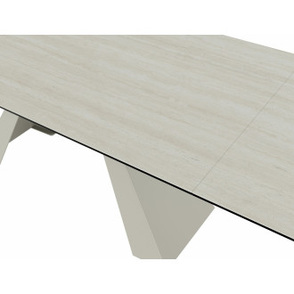 Stół nowoczesny z ceramicznym rozkładanym blatem Salvadore Ceramic 160-240x90cm trawertyn / kaszmir Signal