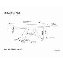 Stół nowoczesny z ceramicznym rozkładanym blatem Salvadore Ceramic 160-240x90cm trawertyn / kaszmir Signal