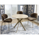Stół okrągły ceramiczny Talia 90cm trawertyn / kaszmir Signal