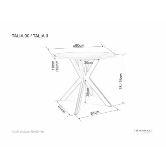 Stół okrągły ceramiczny Talia 90cm trawertyn / kaszmir Signal