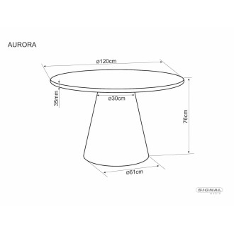 Stół na jednej nodze z mikrocementu Aurora 120cm jasny szary Signal