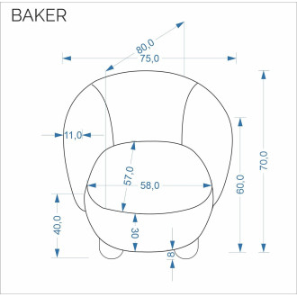 Fotel tapicerowany na drewnianych nóżkach Baker beżowy Halmar