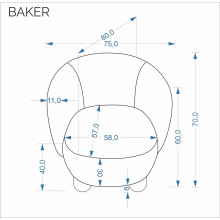 Fotel tapicerowany na drewnianych nóżkach Baker beżowy Halmar