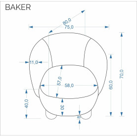 Fotel tapicerowany na drewnianych nóżkach Baker kremowy Halmar 2