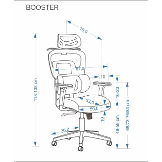 Fotel gabinetowy ergonomiczny z regulacją Booster czarny Halmar