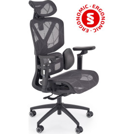 Fotel biurowy ergonomiczny z siatki Cubus czarny Halmar