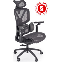 Fotel biurowy ergonomiczny z siatki Cubus czarny Halmar
