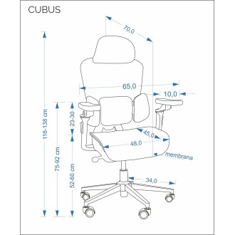 Fotel biurowy ergonomiczny z siatki Cubus czarny Halmar