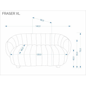 Sofa tapicerowana 2 osobowa Fraser 140cm ciemny beż Halmar 2