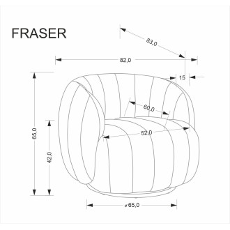 Fotel tapicerowany z funkcją obrotową Fraser ciemny beżowy Halmar