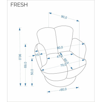 Fotel tapicerowany z funkcją obrotową Fresh beżowy Halmar